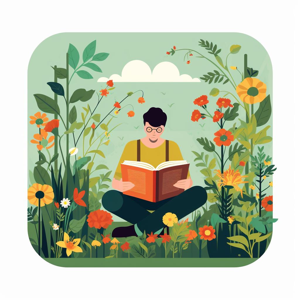 Person reading a book about companion planting