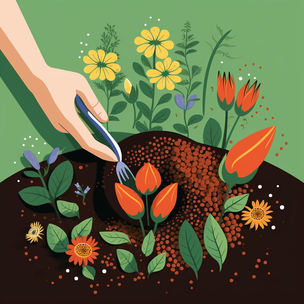 Hands planting seeds in a garden
