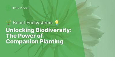 Unlocking Biodiversity: The Power of Companion Planting - 🌱 Boost Ecosystems 💡