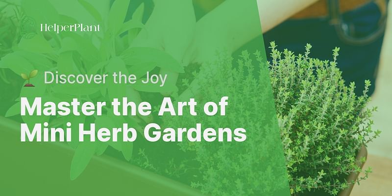 Master the Art of Mini Herb Gardens - 🌱 Discover the Joy