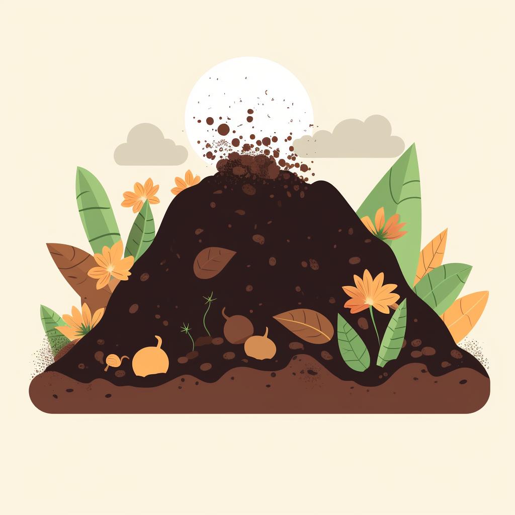 Garden soil being enriched with compost